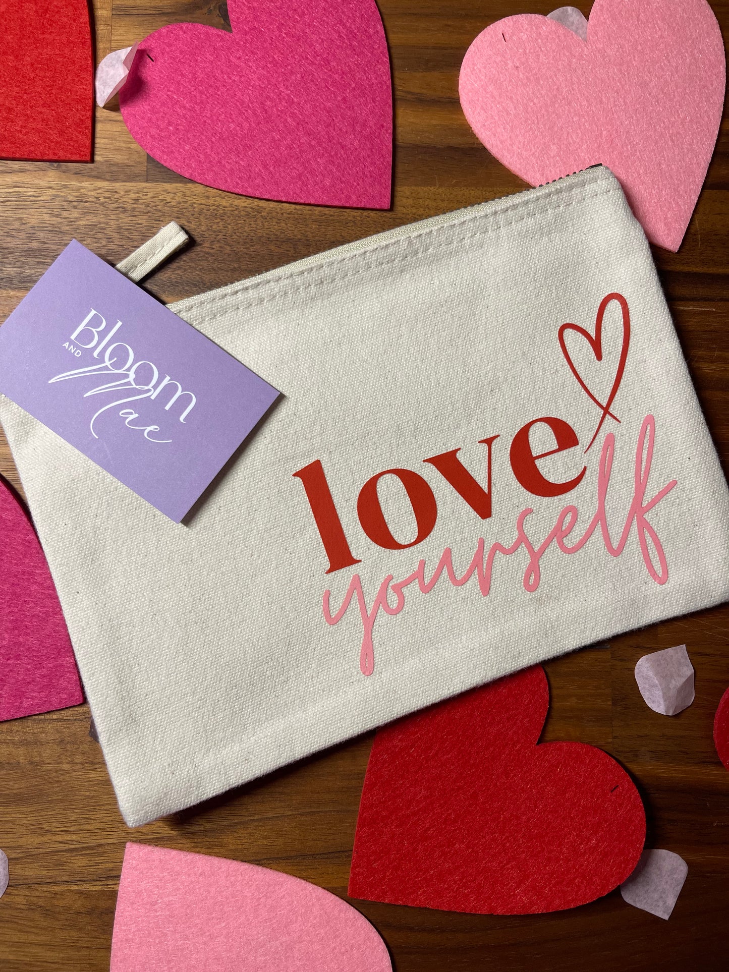 Love yourself makeup bag