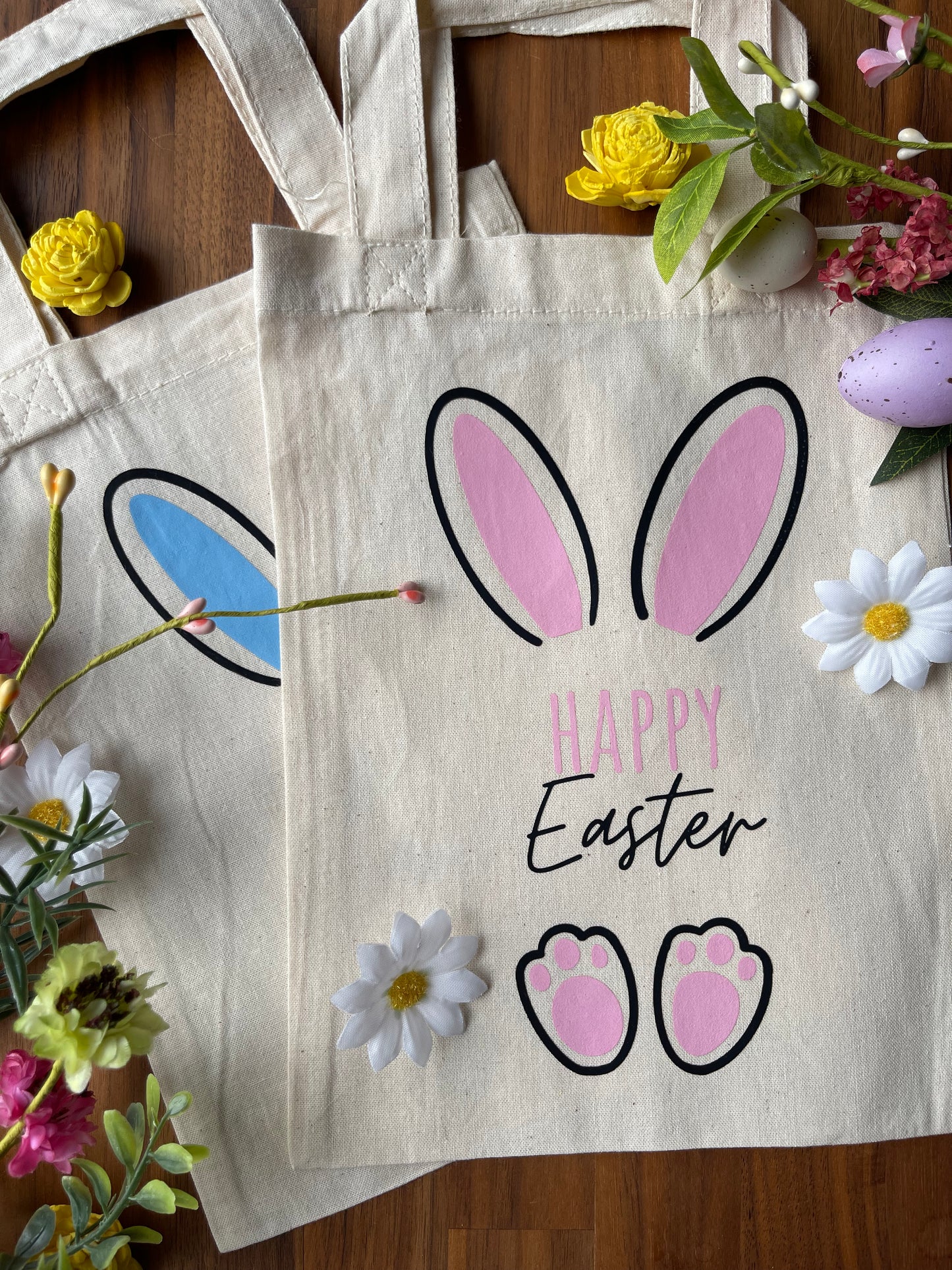 Happy Easter bunny mini tote bags